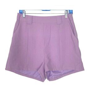 TEA & CUP Women High Waist Zip Shorts Sz L Lavender Summer Spring Beachy 26-9
